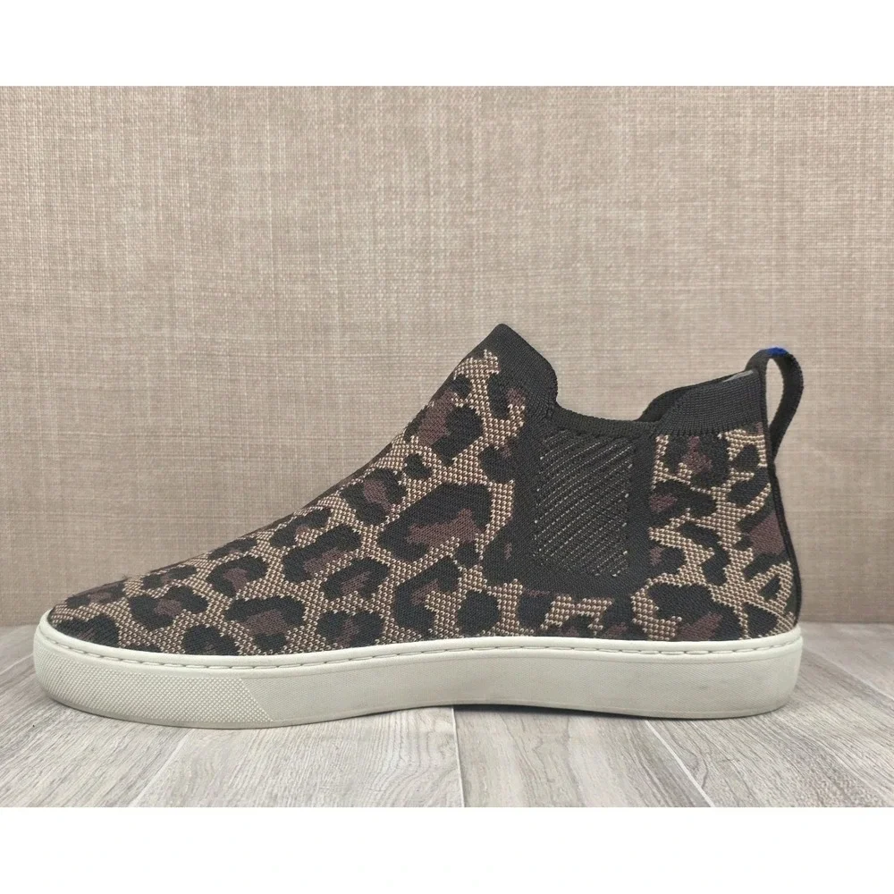 Rothy's The Chelsea Womens Size 11 Wildcat Leopard Boot Sneakers Knit Stitch